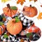 Pumpkins Fabric Pumpkins Decoration Mini Buffalo Plaid Pumpkins Faux Harvest White Pumpkins for Fall Wedding Halloween Thanksgiving Party Decoration (Simple)